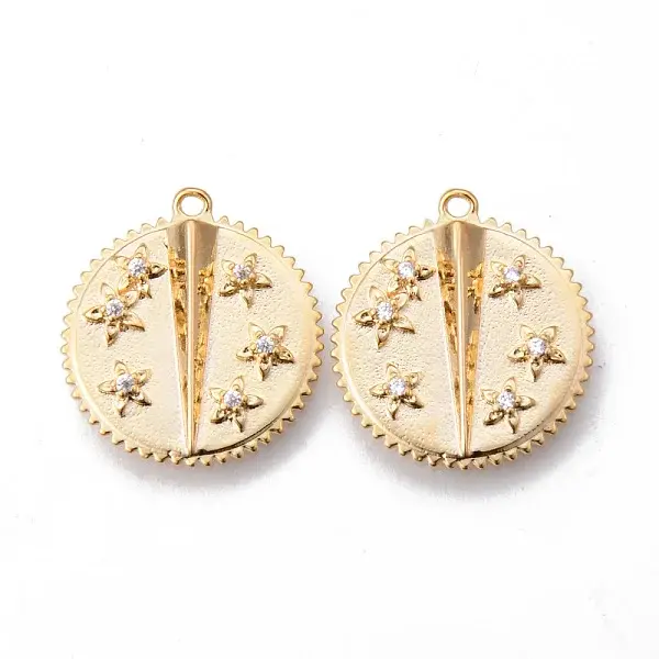 Brass Micro Pave Clear Cubic Zirconia Pendants