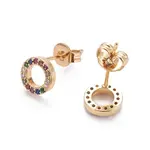 Brass Micro Pave Cubic Zirconia Stud Earrings