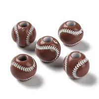 Spray Printed Opaque Acrylic European Beads