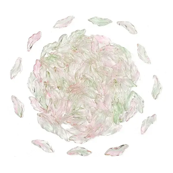 100Pcs Baking Painted Transparent Glass Pendants