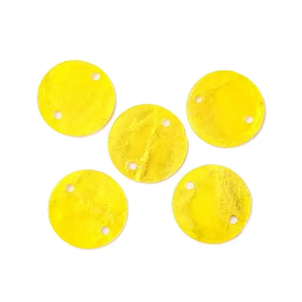 Spray Painted Natural Capiz Shell Connector Charms