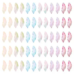 192Pcs 6 Colors Baking Paint Transparent Glass Pendants