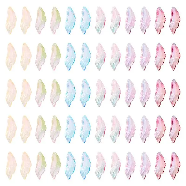 192Pcs 6 Colors Baking Painted Transparent Glass Pendants