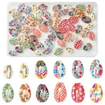 60Pcs 12 Styles Printed Natural Shell Beads