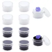 10Pcs 2 Colors Round Jewelry Clear Plastic Loose Diamond Storage Box