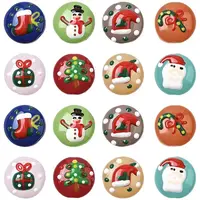 16Pcs 8 Colors Christmas Handmade Lampwork Enamel Beads