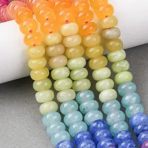 Gradient Color Natural White Jade Beads Strands