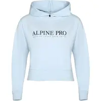 ALPINE PRO JEFEWA Dámská bavlněná mikina s kapucí, světle modrá, velikost