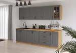 Kuchyňská linka 260 cm Stilo 3 - Dub artisan + Dust Grey