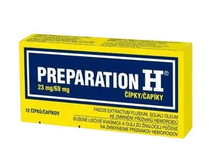 PREPARATION H 23mg/69mg, čípky pro léčbu hemoroidů 12 ks