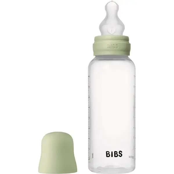 BIBS Anti-Colic Baby Bottle Silicone antikoliková lahev se silikonovým dudlíkem Sage 270 ml