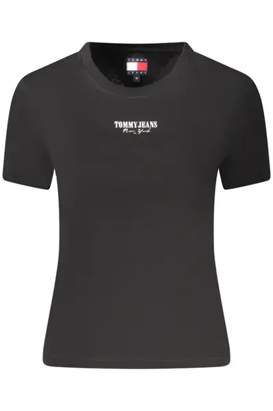 Dámske čierne tričko s krátkym rukávom