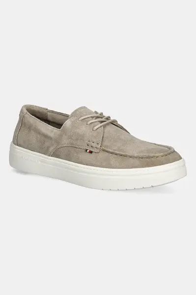 Kožené mokasíny Tommy Hilfiger SUEDE STITCH TOE HYBRID