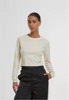 Dámske organické biele pieskové tričko s dlhým rukávom