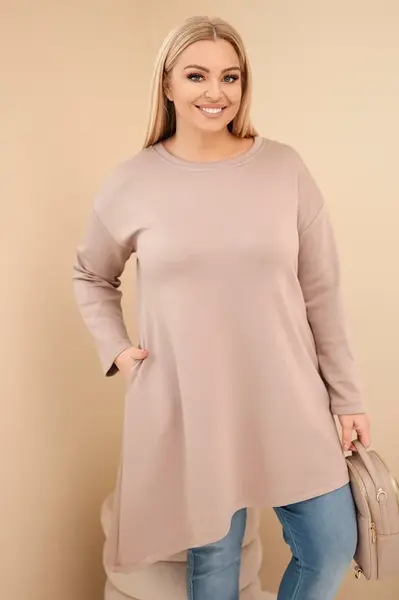 Plus size šaty z viskózy s asymetrickým lemom