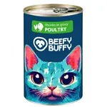BEEFY BUFFY - Mäsové hydinové kúsočky v omáčke pre mačky 415 g (3212)