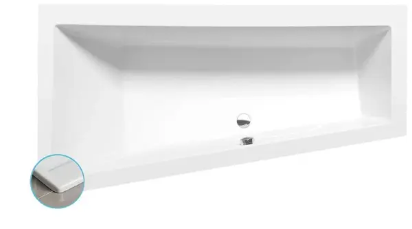 Polysan Vane - Asymetrická vaňa Andra Slim L, 180x90x45 cm, biela 72872S