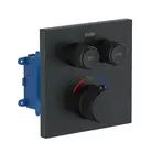 kielle Arkas I - Termostatická batéria pod omietku, vrátane telesa, na 2 spotrebiče, matná čierna 10611214