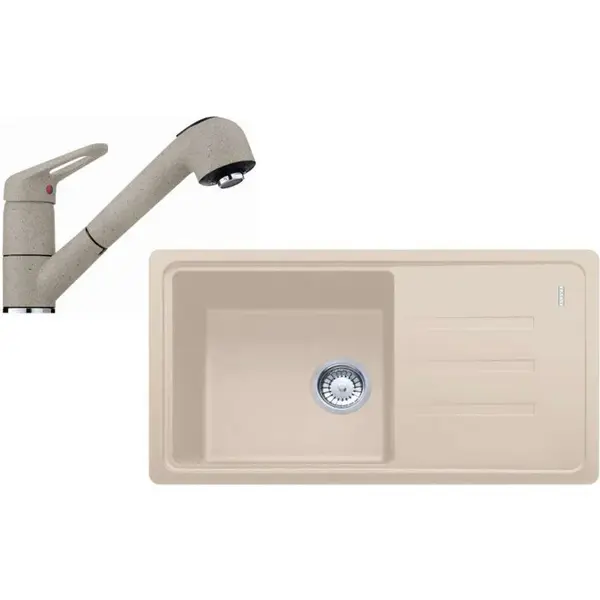 Franke Sety - Kuchynský set G122, fragranitový drez BSG 611-78/39, sahara + batéria FC 9547.082, chróm/sahara 114.0441.183