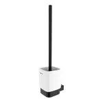 Nimco Kibo - WC kefa nástenná s držiakom, biela keramika/čierny mat Ki-14094KN-90