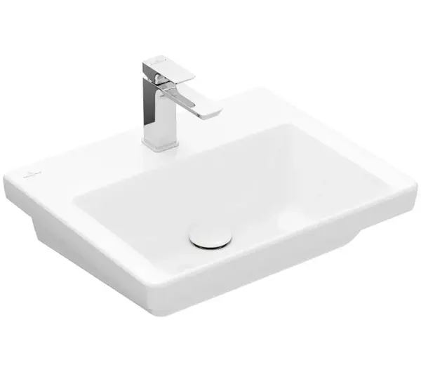 Villeroy & Boch Subway 3.0 - Umývadlo, 55x44 cm, bez prepadu, otvor na batériu, alpská biela 4A705601