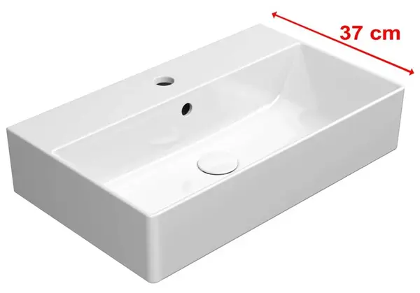 Sapho GSI Kube X - Umývadielko 60x37 cm, s prepadom, otvor na batériu, ExtraGlaze, biela 9454111