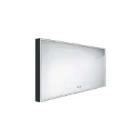 Nimco Zrcadla - Zrcadlo s LED osvětlením, 120x70 cm, dotykový senzor, černá ZPC 13006VX-90