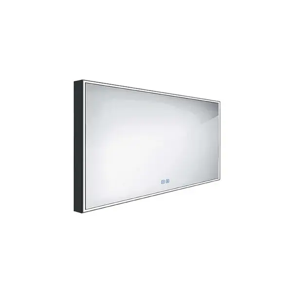 Nimco Zrcadla - Zrcadlo s LED osvětlením, 120x70 cm, dotykový senzor, černá ZPC 13006VX-90