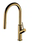 OMNIRES Bend - Dřezová baterie s výsuvnou sprškou, zlatá BE6455GL