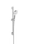 Hansgrohe Crometta - Set sprchovej hlavice, 2 prúdy, tyče a hadice, EcoSmart 9 l/min, biela/chróm 26534400