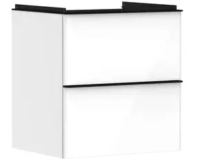 Hansgrohe Xelu Q - Umývadlová skrinka, 63x58x50 cm, 2 zásuvky, lesklá biela/matná čierna 54023670