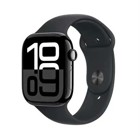 Apple Watch Series 10 GPS 42mm Jet Black Aluminium / Black Sport Band - M/L