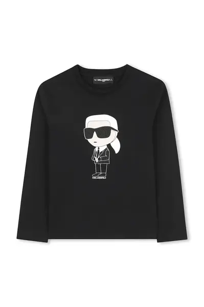 Dětské bavlněné tričko s dlouhým rukávem Karl Lagerfeld