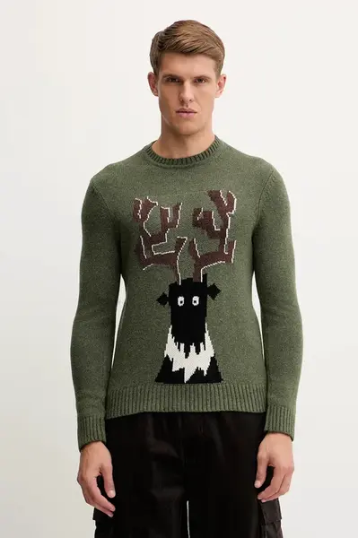 Svetr z vlněné směsi EA7 Emporio Armani