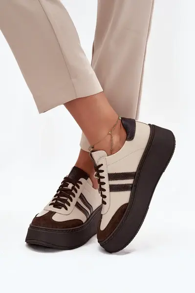 Kožené dámske tenisky na platforme Zazoo