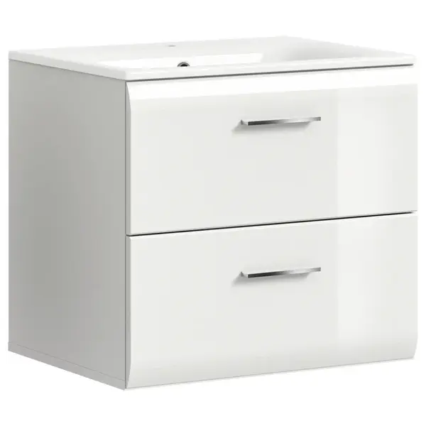 MID.YOU SKŘÍŇKA S UMYVADLEM, vysoce lesklá bílá, bílá, 60 cm