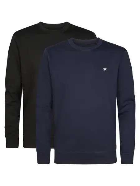 Petrol Industries Sveter 'Des Moines.'  námornícka modrá / čierna