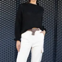 Gemre Black asymmetrical oversized sweater Castia