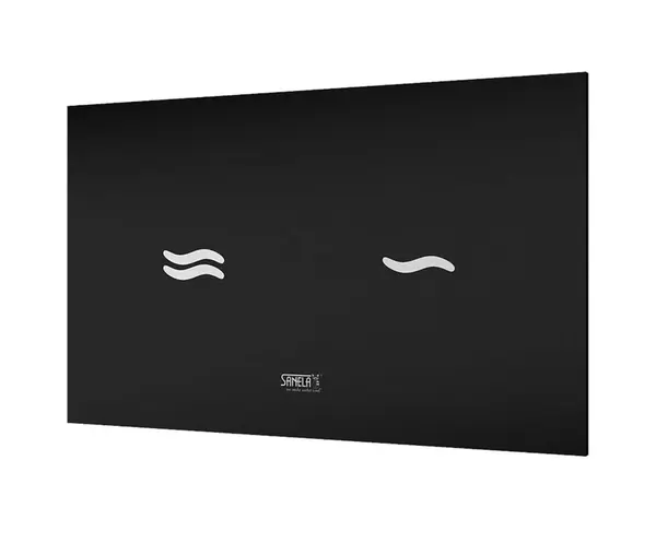 Sanela Nerezová WC - Elektronické dotykové ovládání pro splachování WC, do montážního rámu SLR 21, černé sklo/bílá SLW 30E