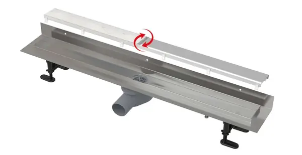 Alcadrain Odtokové žlaby - Sprchový žlab Fit and Go Wall 95 cm, včetně roštu, nerez APZ23-DOUBLE9-950