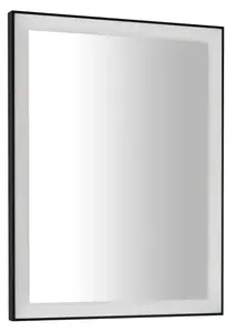 Sapho Zrcadla - Zrcadlo Gano s LED osvětlením, 60x80 cm, černá LG260