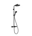 Hansgrohe Activera S - Sprchový set s termostatem, průměr 24 cm, 2 proudy, EcoSmart, matná černá 28078670