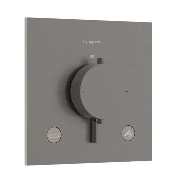 Hansgrohe Ecostat Comfort E - Termostatická baterie pod omítku, pro 2 spotřebiče, kartáčovaný černý chrom 33716340