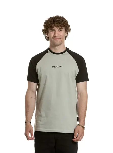 Meatfly pánské tričko Ozzy Raglan Mossy Green / Black | Zelená | Velikost M | 100% bavlna