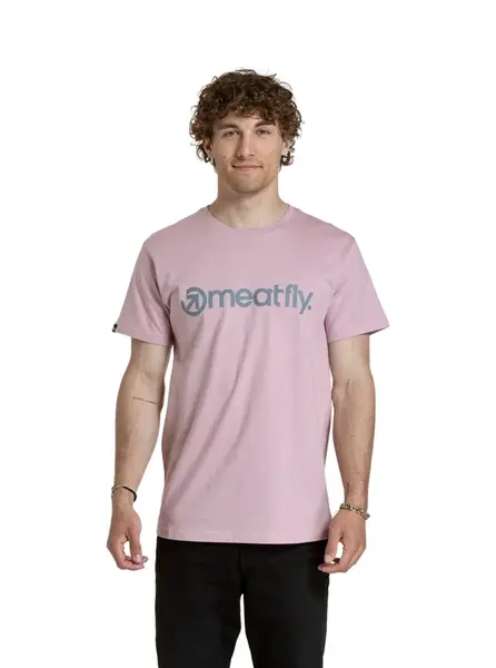 Meatfly pánské tričko MF Logo Mulberry | Růžová | Velikost XXXL | 100% bavlna