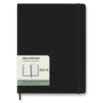 18měsíční diář Moleskine 2025-26 - tvrdé desky - XL, týdenní, černý