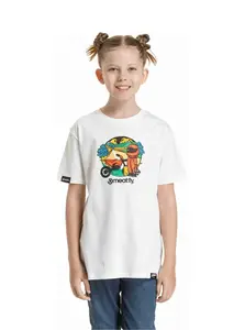 Meatfly dětské tričko Moto White | Bílá | Velikost 158 | 100% bavlna