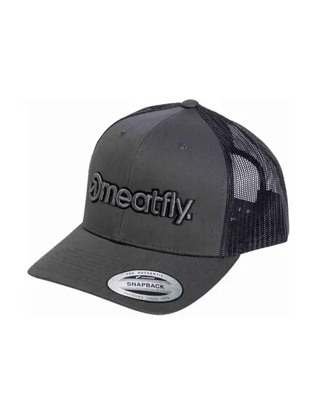 Meatfly kšiltovka MF Logo Trucker Black / Grey / Dark Grey | Černá | Velikost One Size