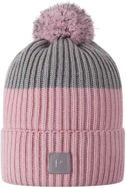 Dětská zimní čepice reima pilke růžová/šedá 56-58