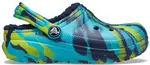 Dětské boty crocs classic lined marbled modrá/zelená 28-29